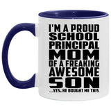 Proud School Principal Mom Of Awesome Son - 11oz Accent Mug Purple