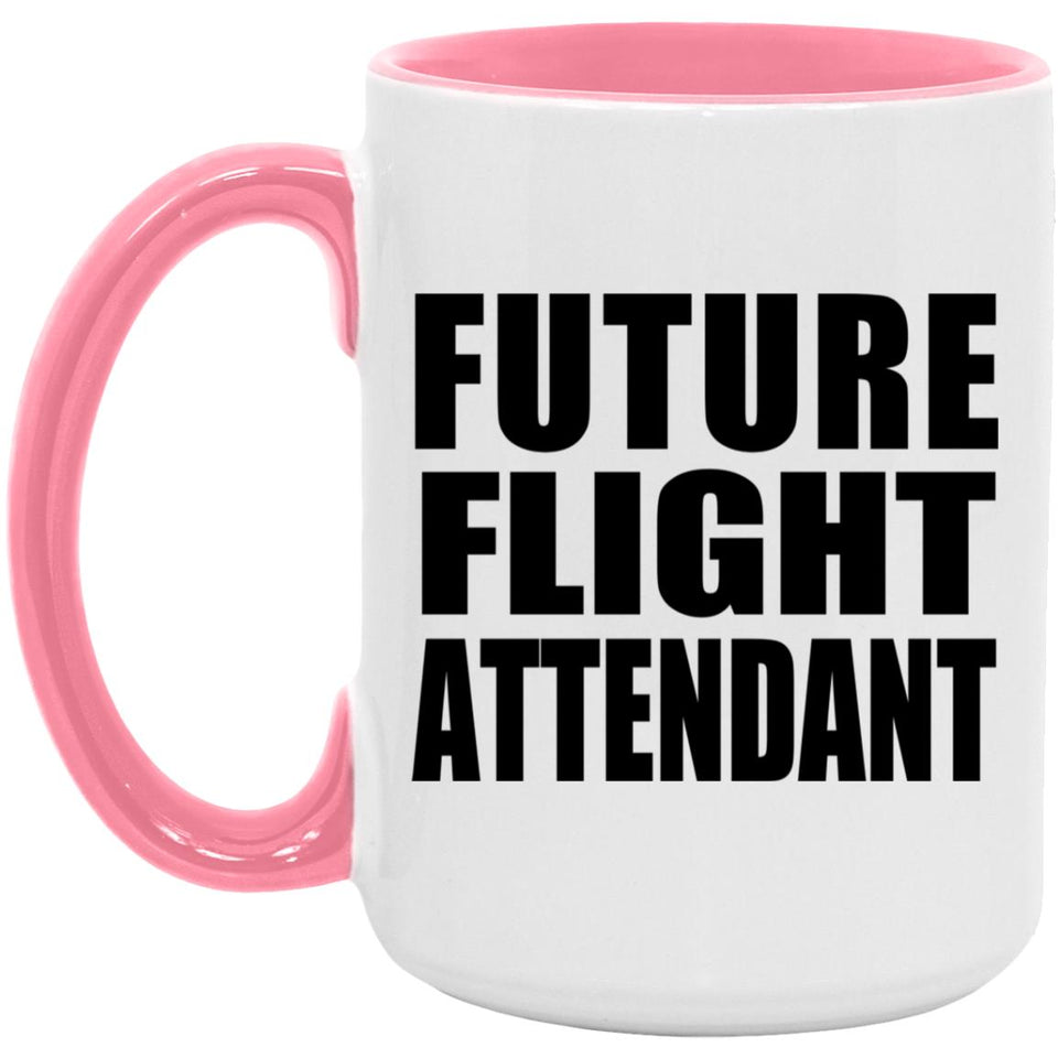 Future Flight Attendant - 15oz Accent Mug Pink