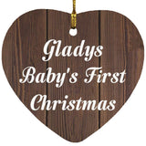 Gladys Baby's First Christmas - Heart Ornament D
