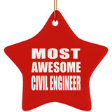 Most Awesome Civil Engineer - Star Ornament