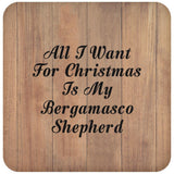 All I Want For Christmas Is My Bergamasco Shepherd - Drink Coaster C