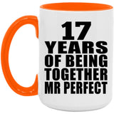 17th Anniversary 17 Years Of Being Mr Perfect - 15oz Accent Mug Orange