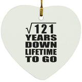 11th Anniversary Square Root of 121 Years Lifetime To Go - Heart Ornament