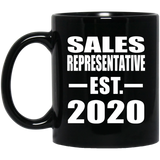 Sales Representative Established EST. 2020 - 11oz Coffee Mug Black
