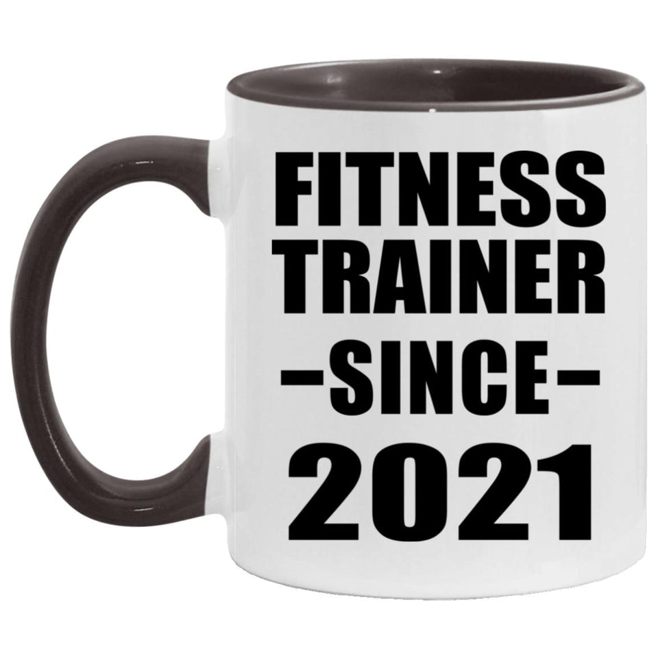 Fitness Trainer Since 2021 - 11oz Accent Mug Black