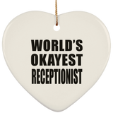 World's Okayest Receptionist - Heart Ornament