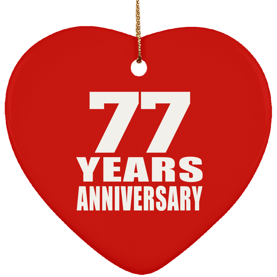 77th Anniversary 77 Years - Heart Ornament