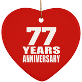 77th Anniversary 77 Years - Heart Ornament