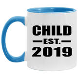 Child Established EST. 2019 - 11oz Accent Mug Blue