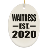 Waitress Established EST. 2020 - Oval Ornament