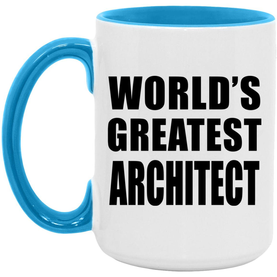 World's Greatest Architect - 15oz Accent Mug Blue