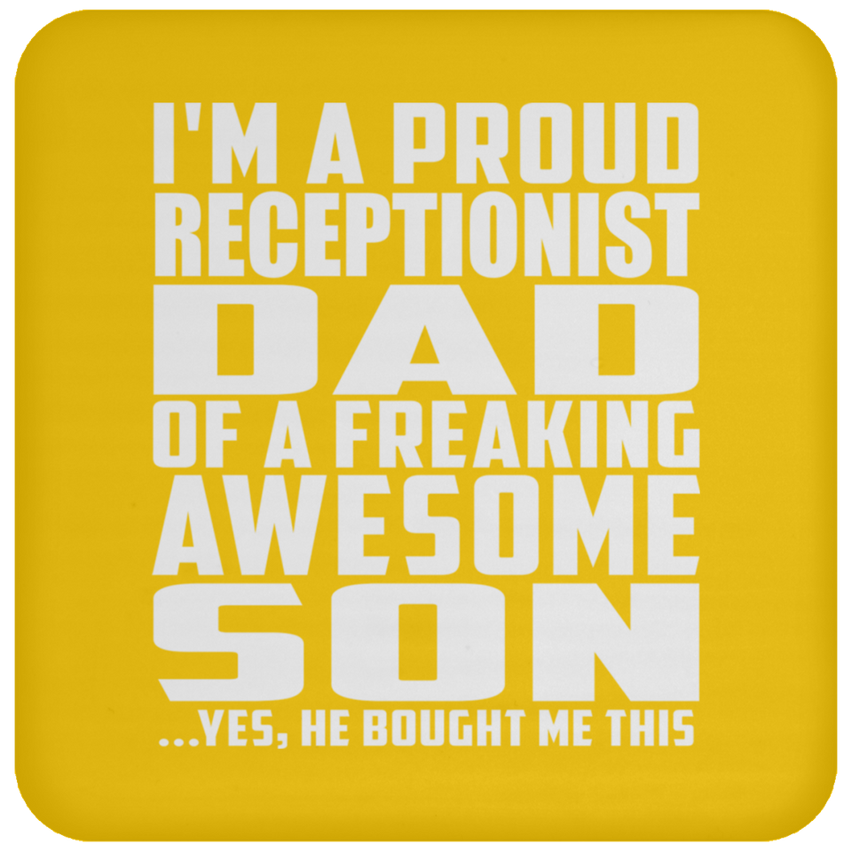 Proud Receptionist Dad Of Awesome Son - Drink Coaster