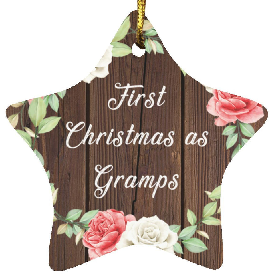 First Christmas As Gramps - Star Ornament A
