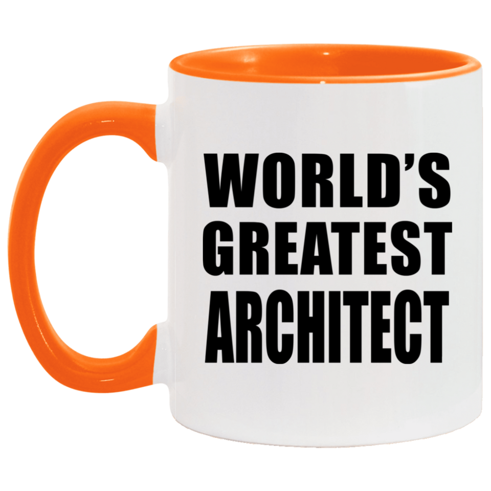 World's Greatest Architect - 11oz Accent Mug Orange