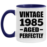 39th Birthday Vintage 1985 Aged Perfectly - 11oz Accent Mug Purple
