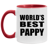 World's Best Pappy - 11oz Accent Mug Red