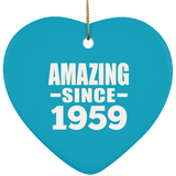 65th Birthday Amazing Since 1959 - Heart Ornament