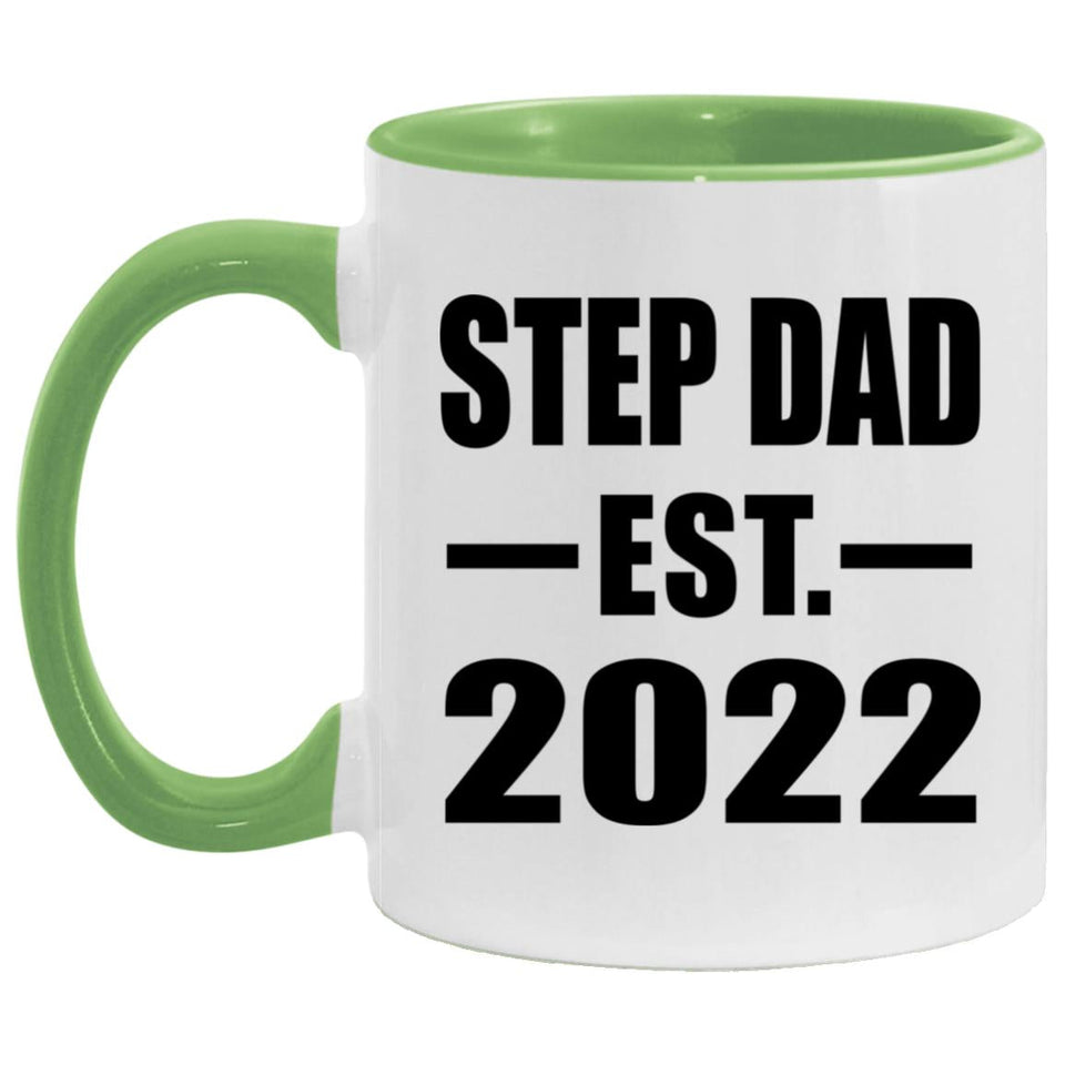 Step Dad Established EST. 2022 - 11oz Accent Mug Green