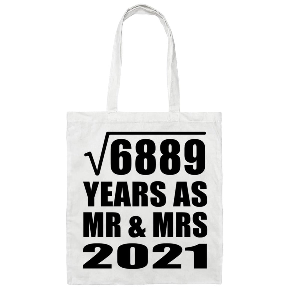 83rd Anniversary Square Root of 6889 Years As Mr & Mrs 2021 - Tote Bag White