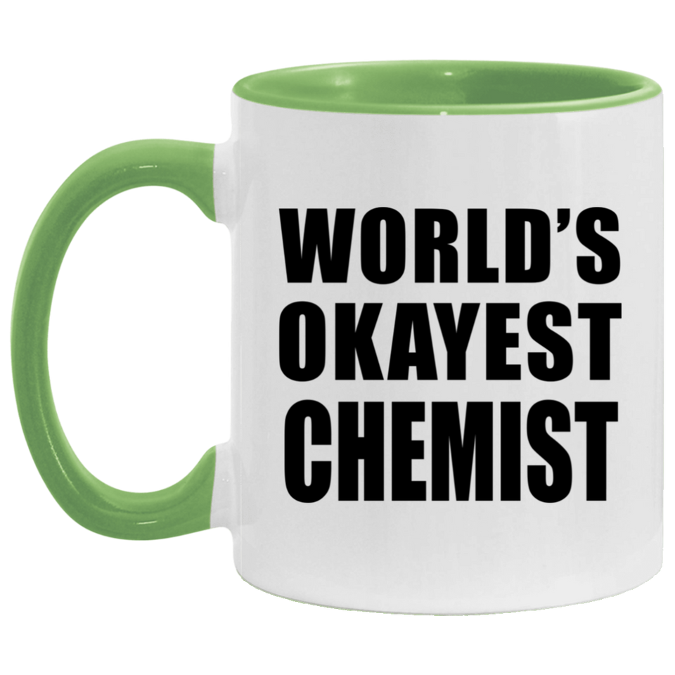 World's Okayest Chemist - 11oz Accent Mug Green