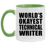 World's Okayest Technical Writer - 11oz Accent Mug Green