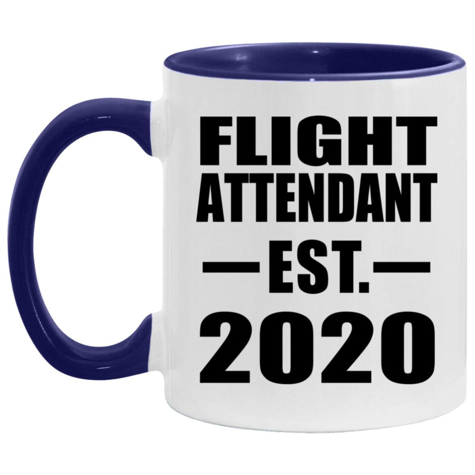 Flight Attendant Established EST. 2020 - 11oz Accent Mug Purple