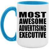 Most Awesome Advertising Executive - 15oz Accent Mug Blue