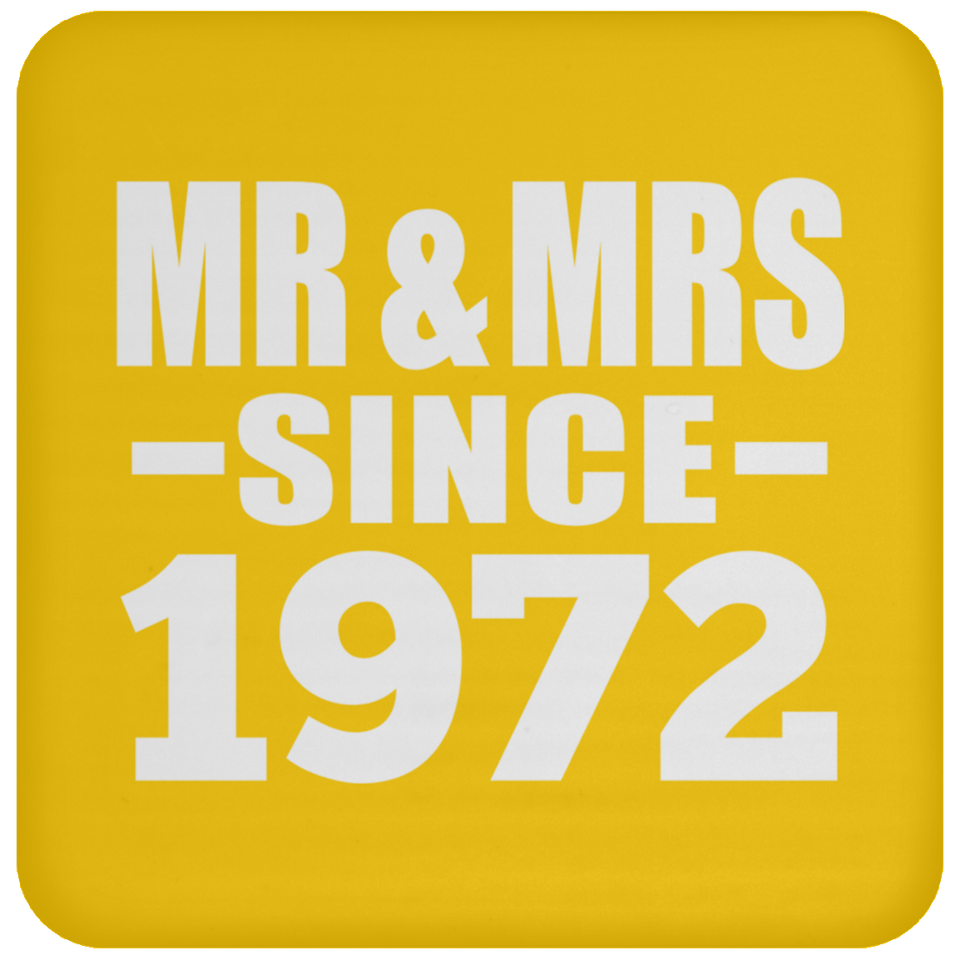 52nd Anniversary Mr & Mrs Since 1972 - Drink Coaster