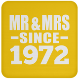 52nd Anniversary Mr & Mrs Since 1972 - Drink Coaster