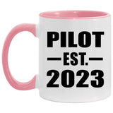 Pilot Established EST. 2023 - 11oz Accent Mug Pink