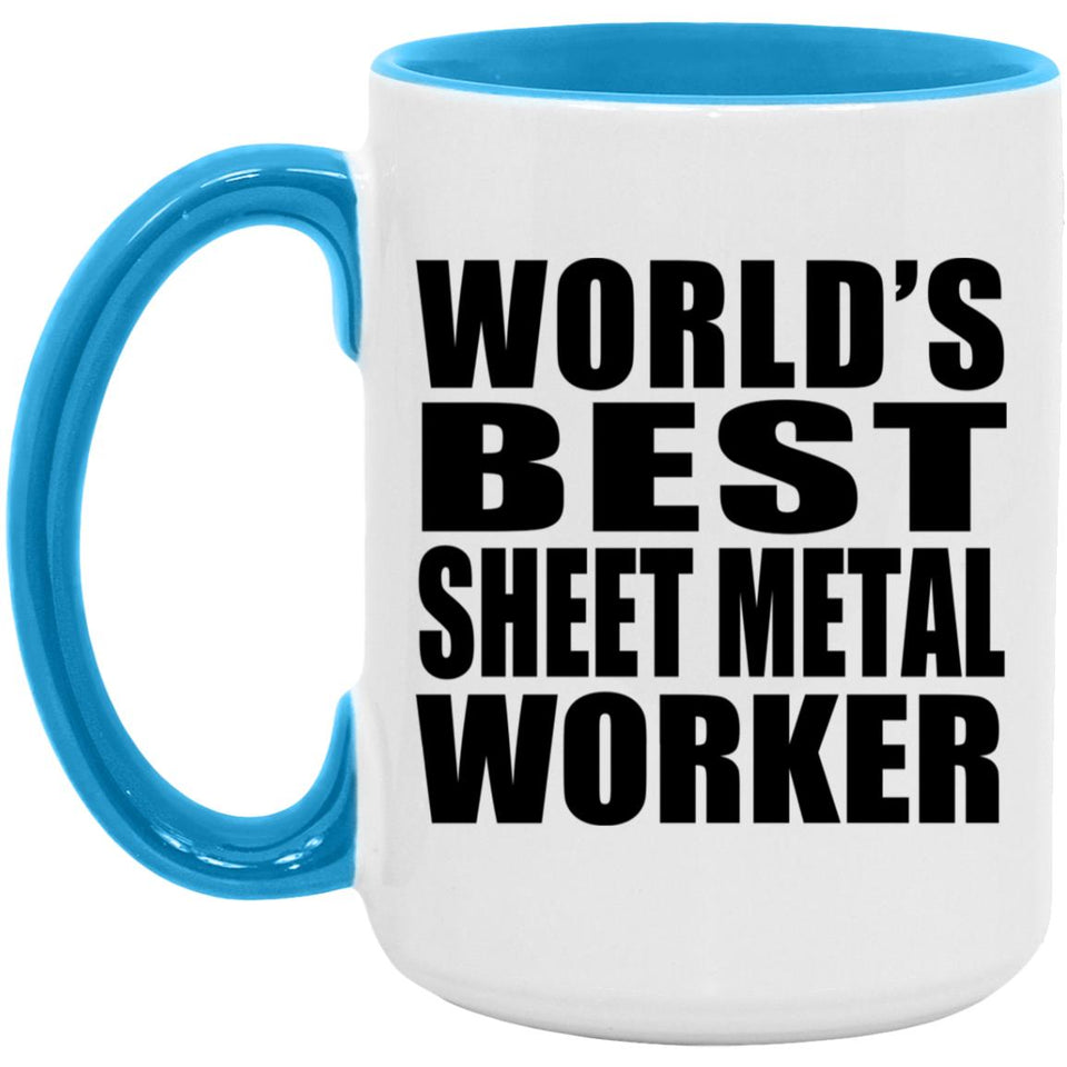 World's Best Sheet Metal Worker - 15oz Accent Mug Blue
