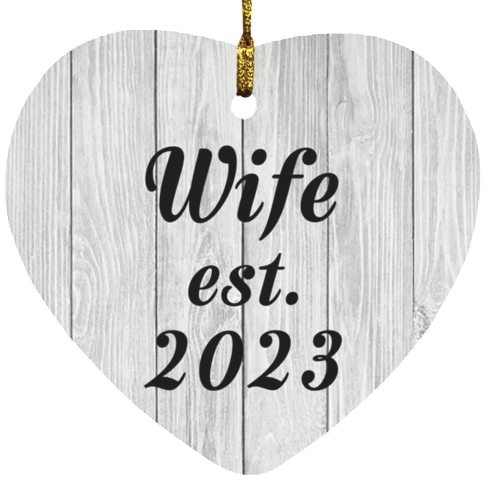 Wife Established Est. 2023 - Heart Ornament F