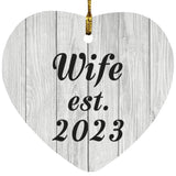 Wife Established Est. 2023 - Heart Ornament F