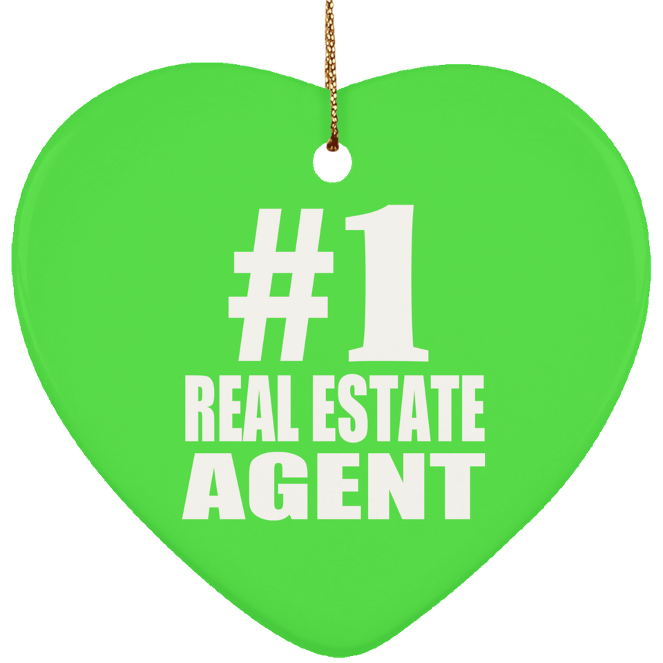 Number One #1 Real Estate Agent - Heart Ornament