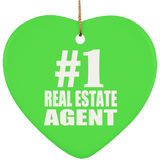 Number One #1 Real Estate Agent - Heart Ornament