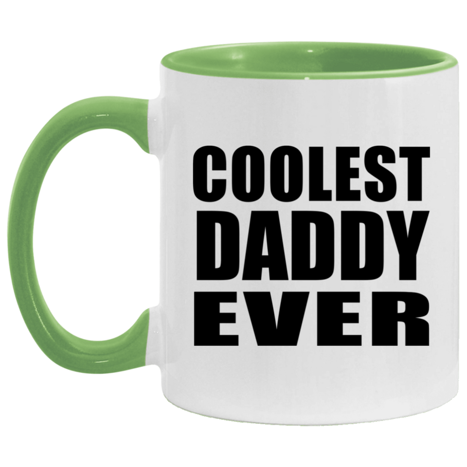 Coolest Daddy Ever - 11oz Accent Mug Green