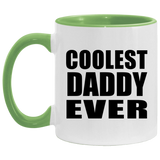 Coolest Daddy Ever - 11oz Accent Mug Green
