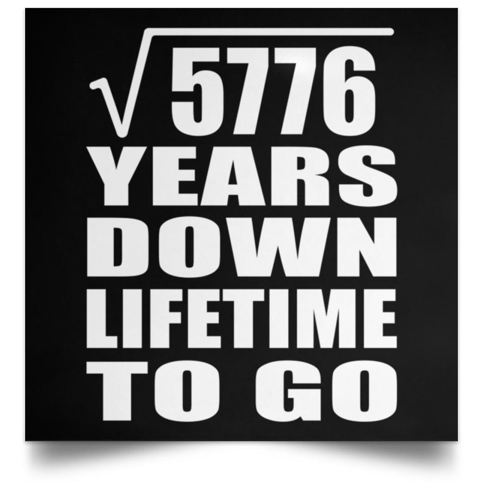 76th Anniversary Square Root of 5776 Years Lifetime To Go - Poster Square