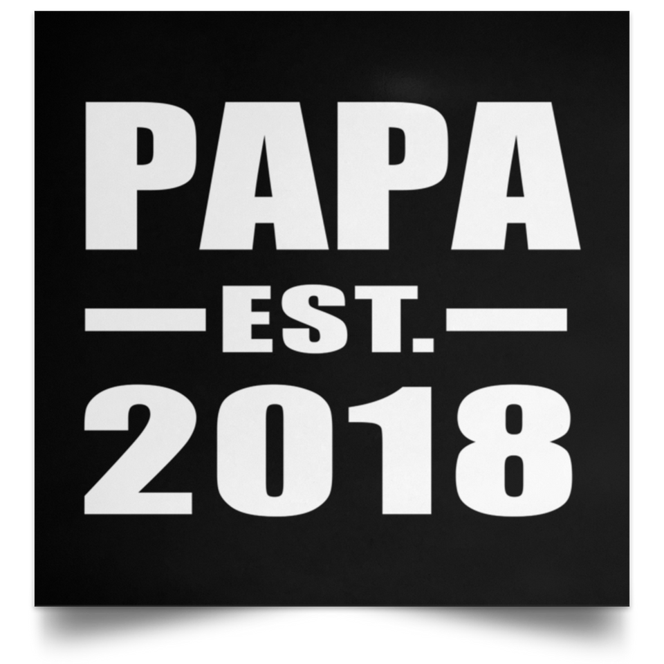 Papa (Grandpa) Established EST. 2018 - Poster Square