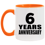 6th Anniversary 6 Years - 11oz Accent Mug Orange