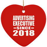 Advertising Executive Since 2018 - Heart Ornament