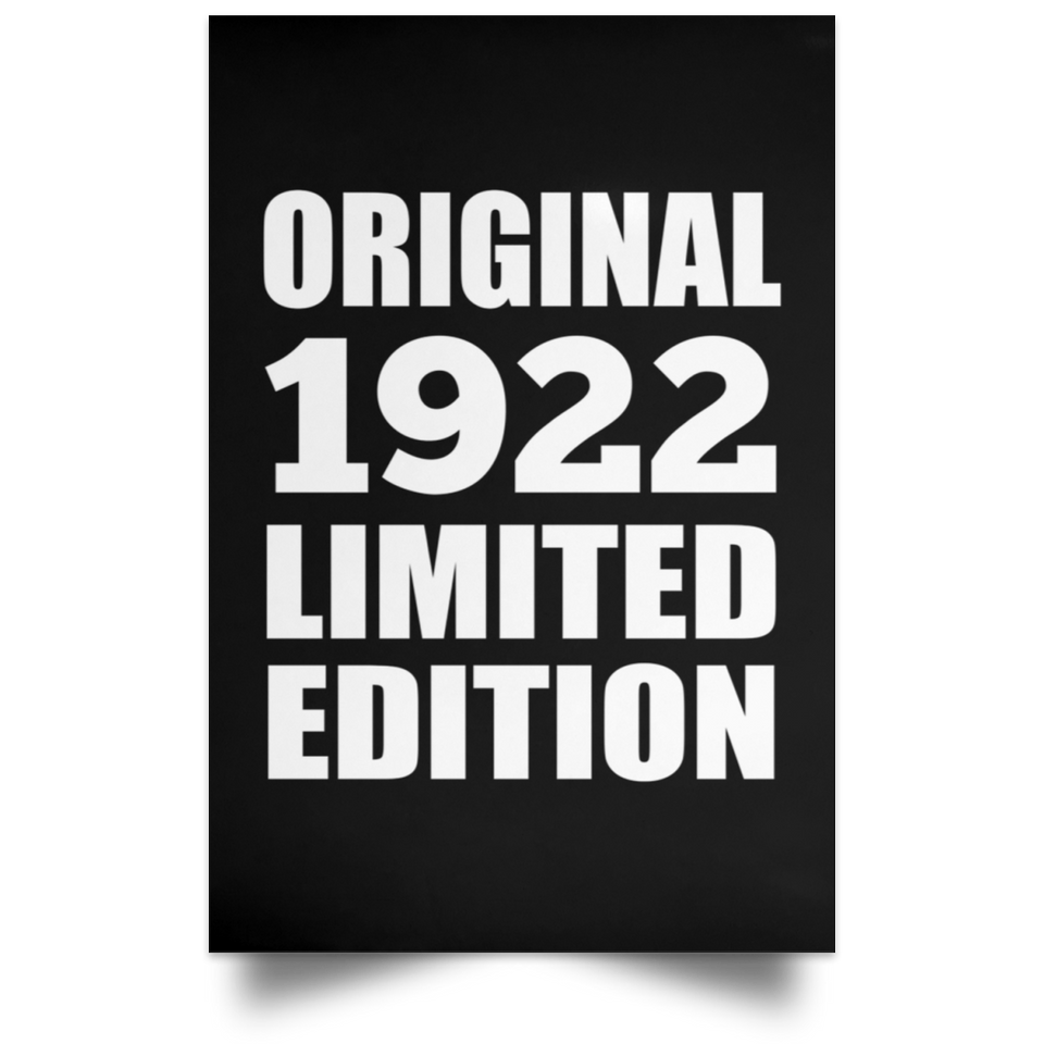 102nd Birthday Original 1922 Limited Edition - Poster Portrait
