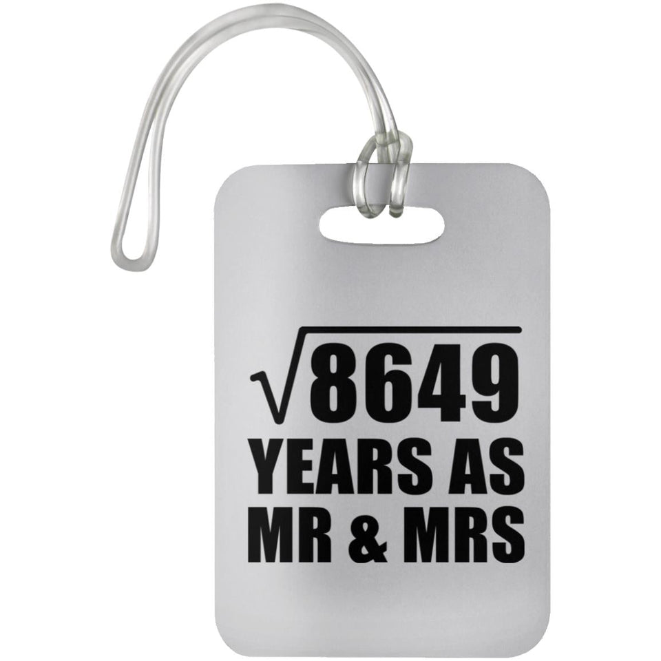 93rd Anniversary Square Root of 8649 Years As Mr & Mrs - Luggage Bag Tag