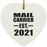 Mail Carrier Established EST. 2021 - Heart Ornament