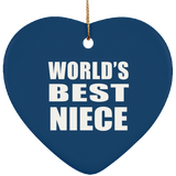 World's Best Niece - Heart Ornament