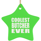 Coolest Butcher Ever - Star Ornament
