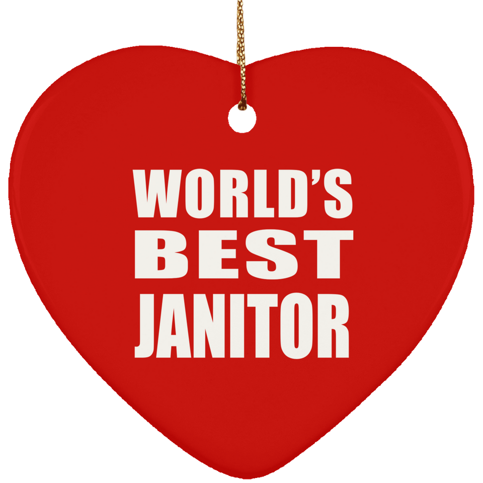 World's Best Janitor - Heart Ornament