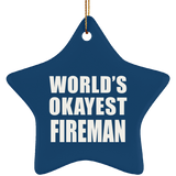 World's Okayest Fireman - Star Ornament
