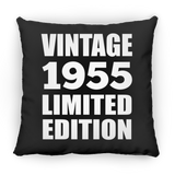 69th Birthday Vintage 1955 Limited Edition - Throw Pillow Black