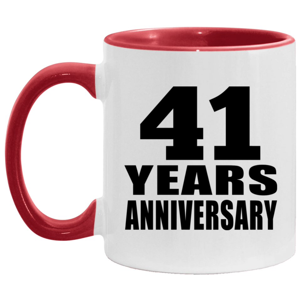 41st Anniversary 41 Years - 11oz Accent Mug Red